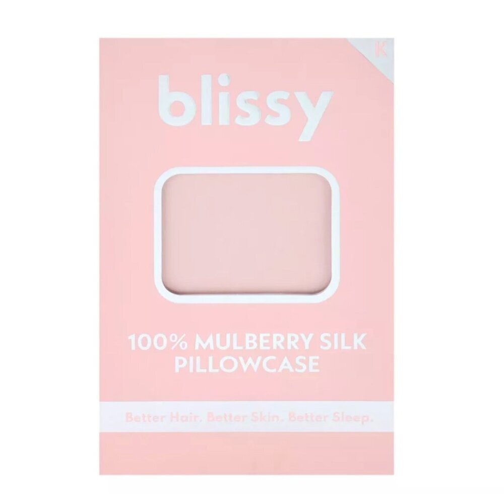 Blissy King 600 Thread Count Silk Pillowcase Navy Blue OR Blush Pink 20" x 36" - Picture 2 of 16